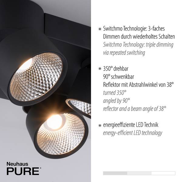LED Deckenstrahler PURE-NOLA 41 x 16 x 41 cm
