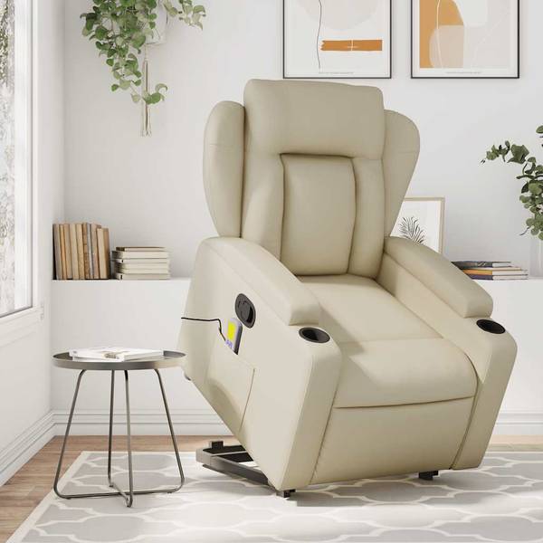 Massagesessel mit Aufstehhilfe 3032385-2 Creme - Weiß