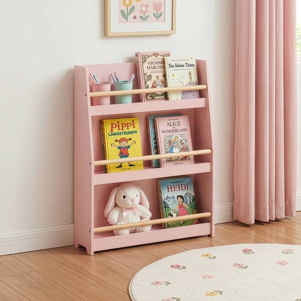 Kinderregal Virer Pink - Kiefer - 60 x 78 x 18 cm