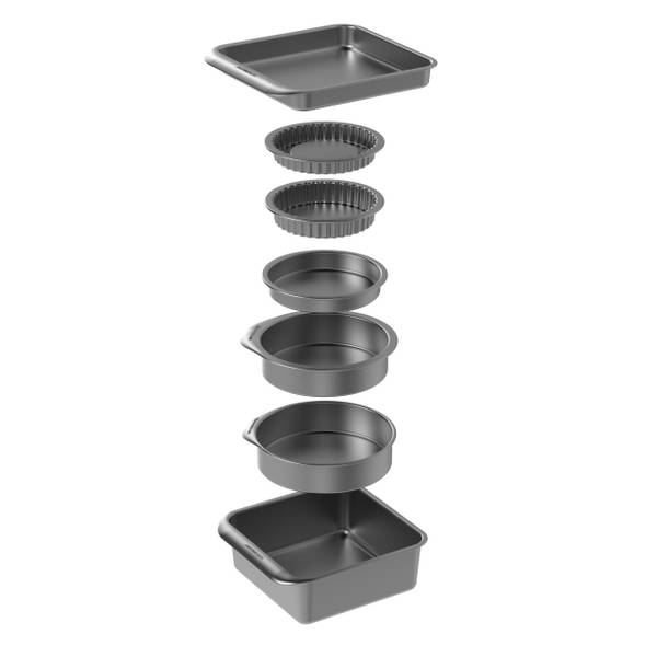 Backset Smart Space 7-teilig Grau - Metall - 2 x 2 x 1 cm
