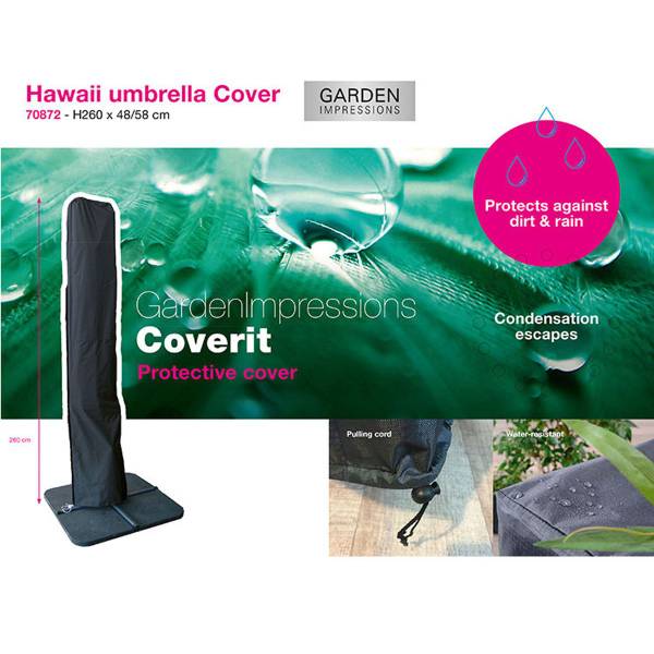 Zweefparasol Hawaii Original 3 delig grijs - polyester - 300 x 265 x 300 cm