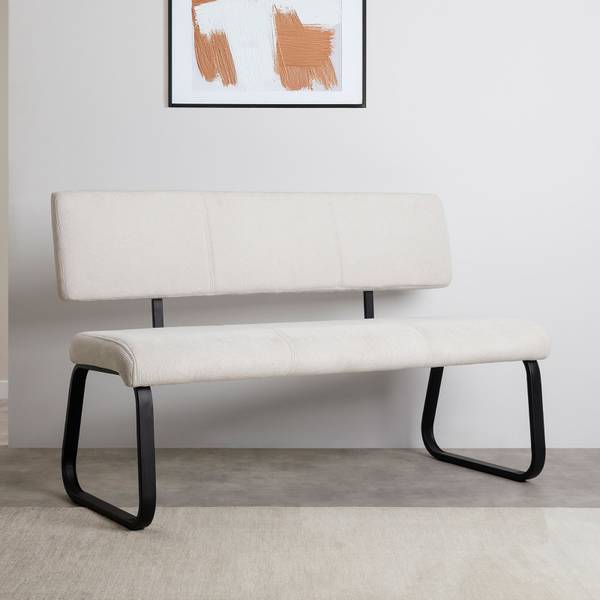 Esszimmerbank VILAS Weiß - Textil - 135 x 87 x 56 cm