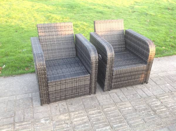 Gartensofa Set Grau (5er-Set) Grau - Webstoff - Polyresin - 67 x 79 x 177 cm