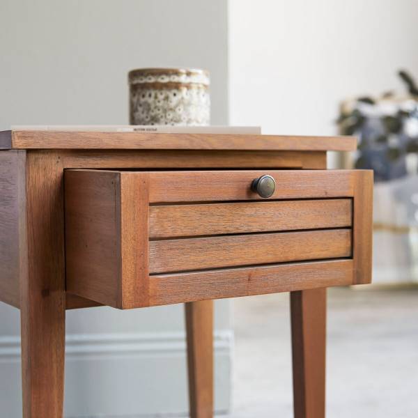 Nachttisch Loggia Braun - Akazie - 45 x 50 x 35 cm