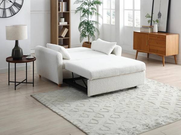 Schlafsofa AYLA Weiß - Textil - 140 x 86 x 87 cm