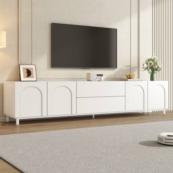 TV-Schrank Eos Ⅷ Weiß - Holzwerkstoff - Metall - 40 x 48 x 180 cm
