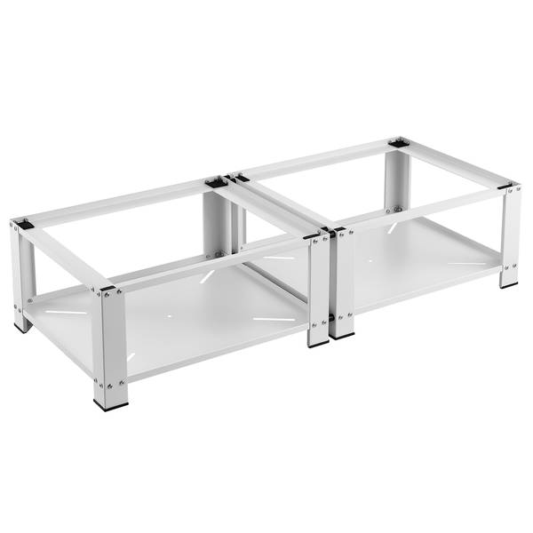 Doppelpodest Cremlingen Weiß - Stahl - 127 x 31 x 54 cm