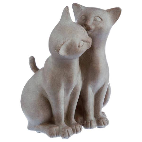 Statuette COUPLE CHATS Matière plastique - 11 x 16 x 18 cm