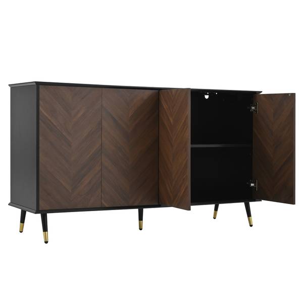 Sideboard Lelantos Ⅰ Braun - Holzwerkstoff - 140 x 80 x 40 cm