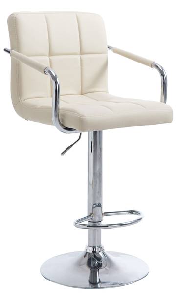 Barhocker Lucy V2 Cremeweiß - Silber