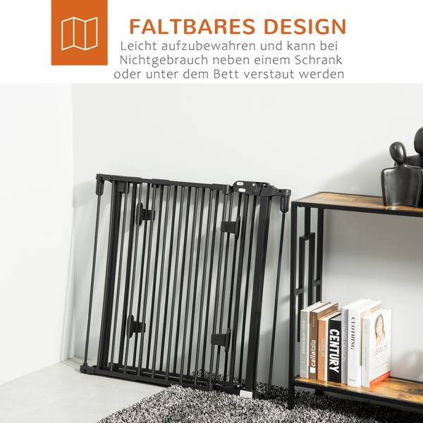Hunde Absperrgitter D06-125BK Braun - Metall - 2 x 76 x 203 cm