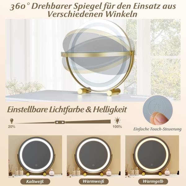 Schminktisch TG33422PQ Weiß - Holzwerkstoff - 40 x 120 x 98 cm