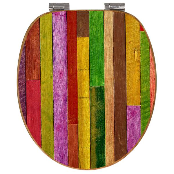 WC-Sitz mit Absenkautomatik Holz Collage Bambus - Holzwerkstoff - 38 x 5 x 49 cm