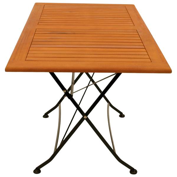 Klapptisch HOFGARTEN Schwarz - Braun - Eukalyptus - Stahl - 120 x 75 x 70 cm