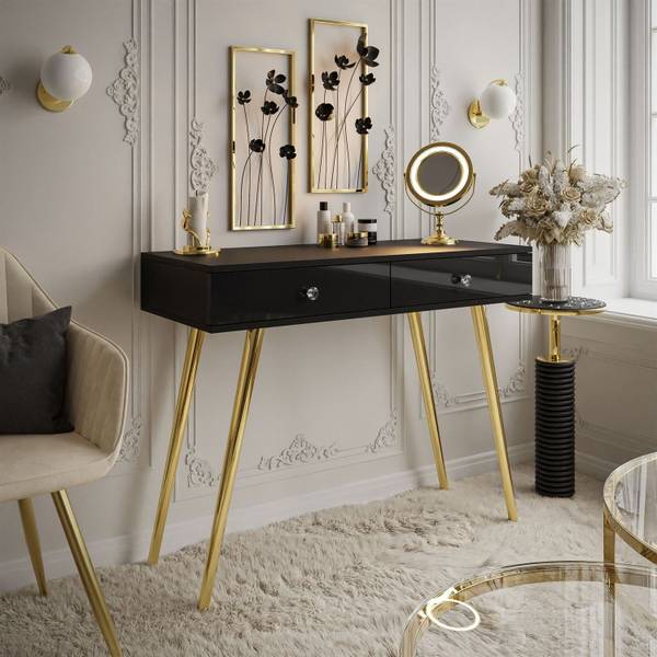Console SIENNA hoogglans zwart - goud
