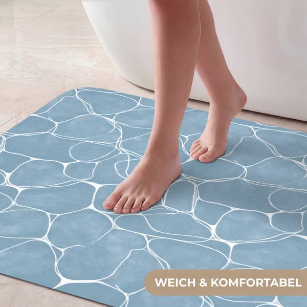 BADEMATTE Wasser 60 x 90 cm - Durchmesser: 96 cm