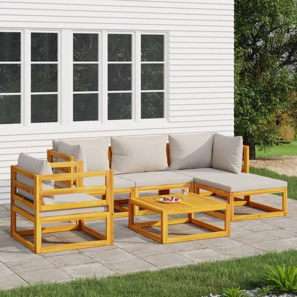 Garten-Lounge-Set 3028504-6  (6-teilig) Grau - Polyester - Akazie - 70 x 65 x 70 cm