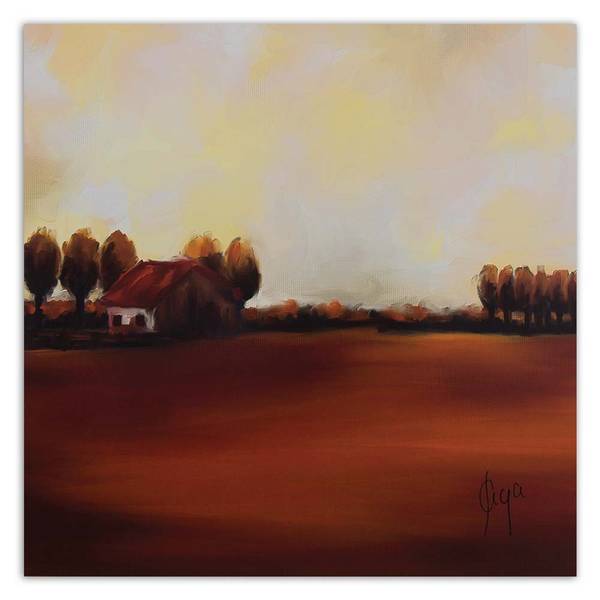 Wandbild blick auf ein feld auf dem land 30 x 30 cm