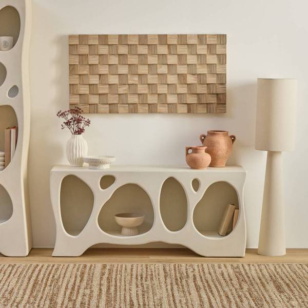 Meuble bas CHESNI Blanc - Bois manufacturé - 36 x 61 x 137 cm