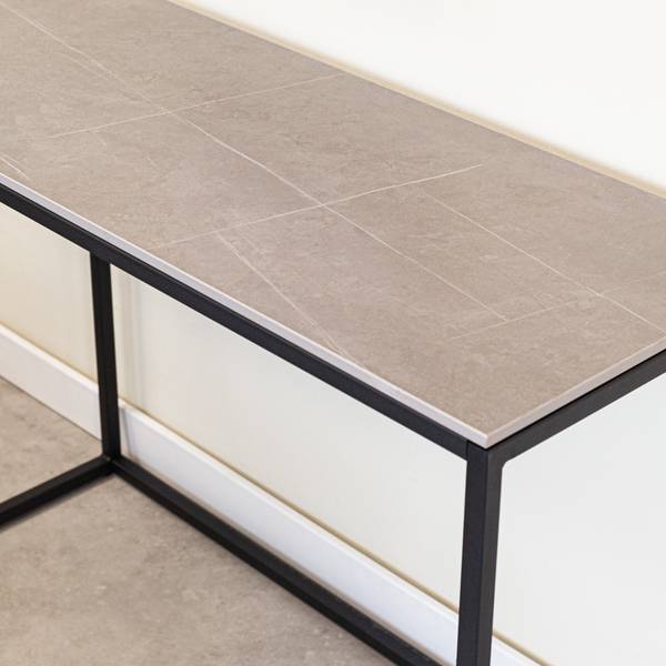 Schminktisch Fien Grey Marm Look 100x Grau - Kunststein - Stein - 100 x 70 x 40 cm