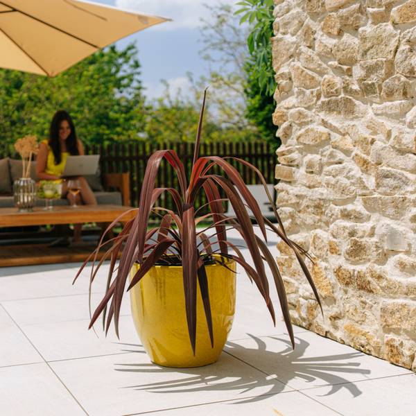 Blumentopf Lancelot Gelb - Keramik - 21 x 19 x 21 cm