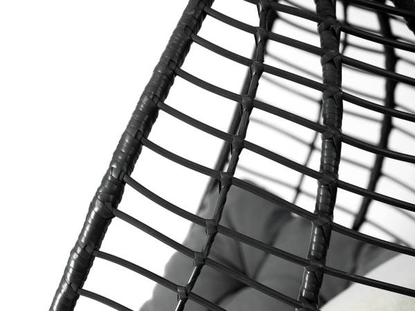 Hängesessel Amara Beige - Schwarz - Grau - Metall - 111 x 195 x 105 cm