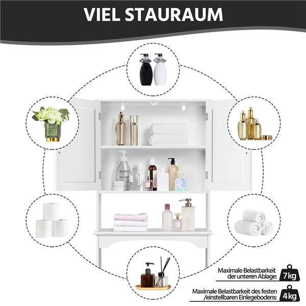Badschrank ARF28 Weiß - Holzwerkstoff - 75 x 180 x 23 cm