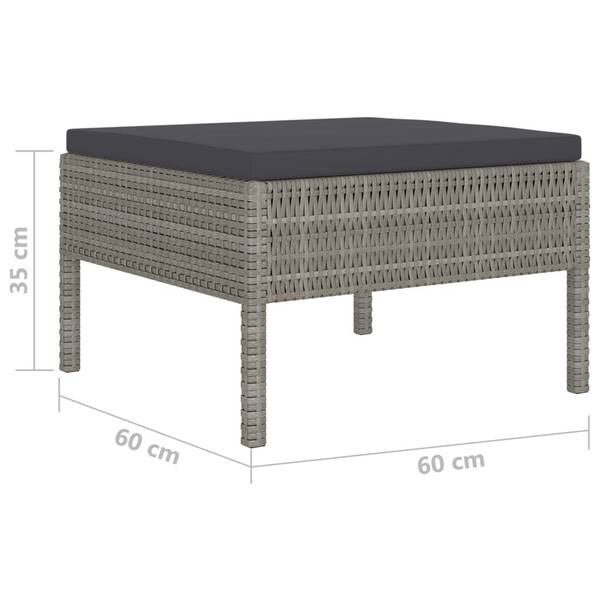 Tuinbank 3009677-5 Set van 10 grijs - polyester - staal - 60 x 35 x 60 cm