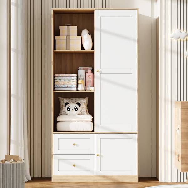 Kinderkleiderschrank NaturLucy Braun - Holzwerkstoff - 90 x 180 x 50 cm