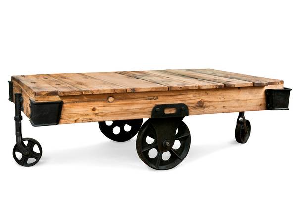 Couchtisch Wood Wagon Braun - Holz teilmassiv - 80 x 44 x 140 cm