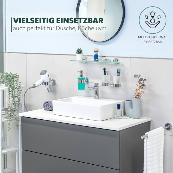 Glasablage Lucente 67840 Silber - Metall - 46 x 6 x 13 cm