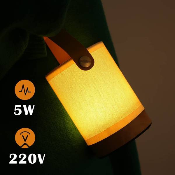 Lampe de table LED Handtasche Blanc - Bois manufacturé - 10 x 15 x 10 cm