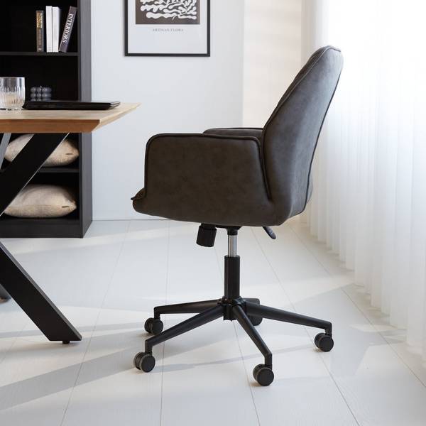 Bürostuhl Novan Grau - Baumwollstoff - 57 x 87 x 52 cm