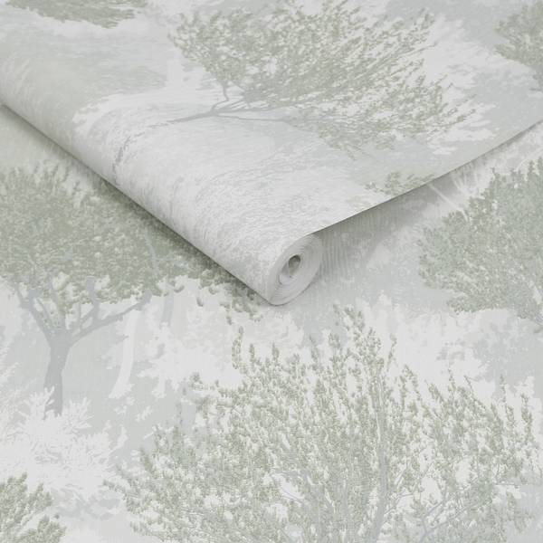 Vliestapete Birke Grün - Fleece - 52 x 1000 x 1 cm