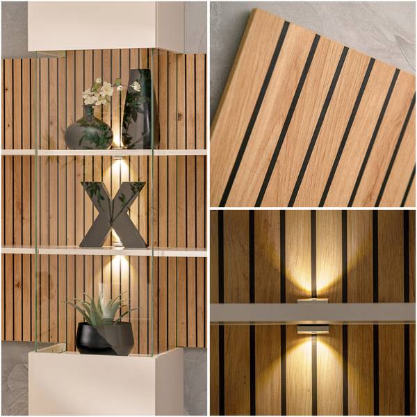 Wohnwand GALATINA-164-3 Beige - Holzwerkstoff - 280 x 200 x 45 cm