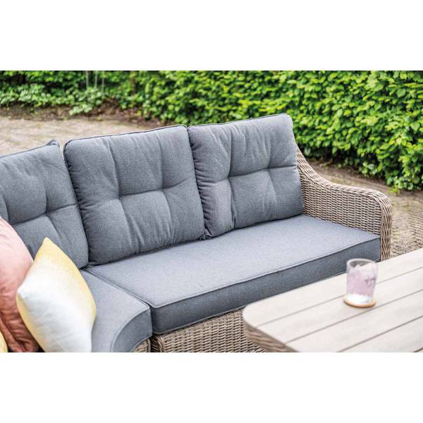Loungediningset Nova 4 delig grijs - aluminium - 237 x 85 x 237 cm