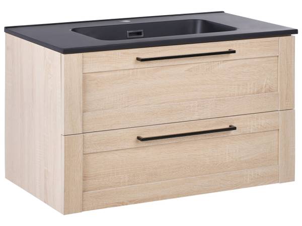 Ensemble pour salle de bain TARIJA Noir - Marron - Bois manufacturé - 80 x 46 x 46 cm