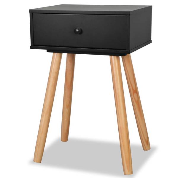 Nachttisch 299429 (2er Set) Schwarz - Kiefer - 30 x 61 x 40 cm