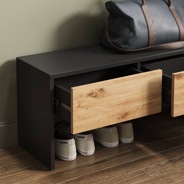 Garderobe Selena 57314 Anthrazit - Asteiche Dekor