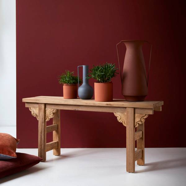 Konsolentisch Adonis Beige - Teakholz - 100 x 45 x 25 cm