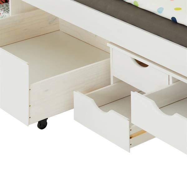 Sofabett SENTA 90x200 cm Weiß - Kiefer - 98 x 63 x 205 cm