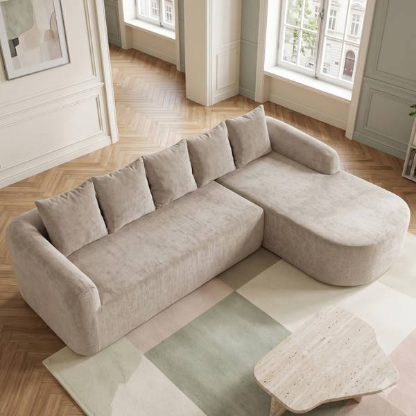 Ecksofa Min-Tru-Art Grau - Textil - 270 x 81 x 172 cm