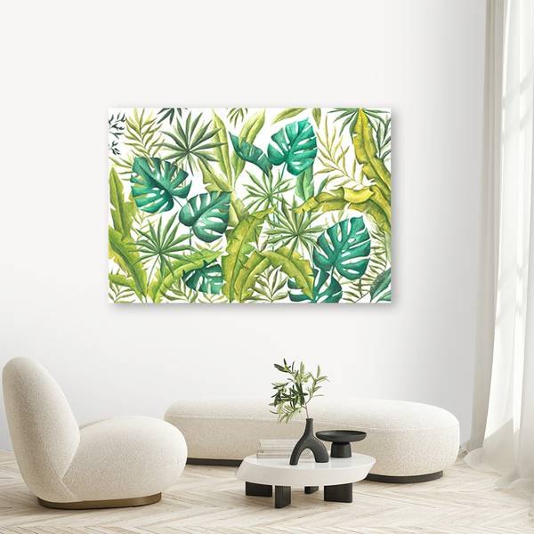 Canvas schilderij Bladeren 60 x 40 cm