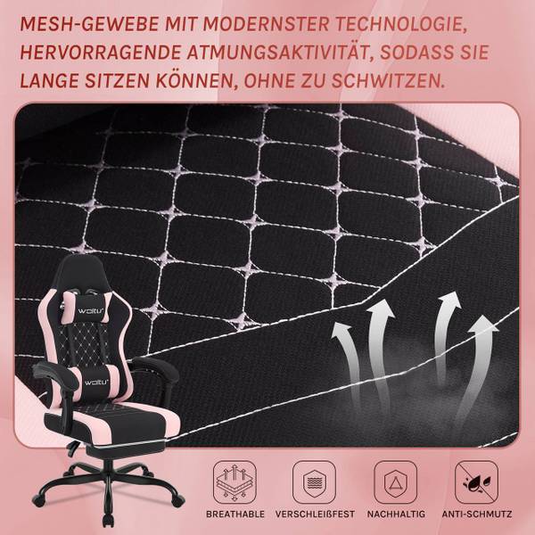 Gaming Stuhl Bianca Schwarz - Hellrosa