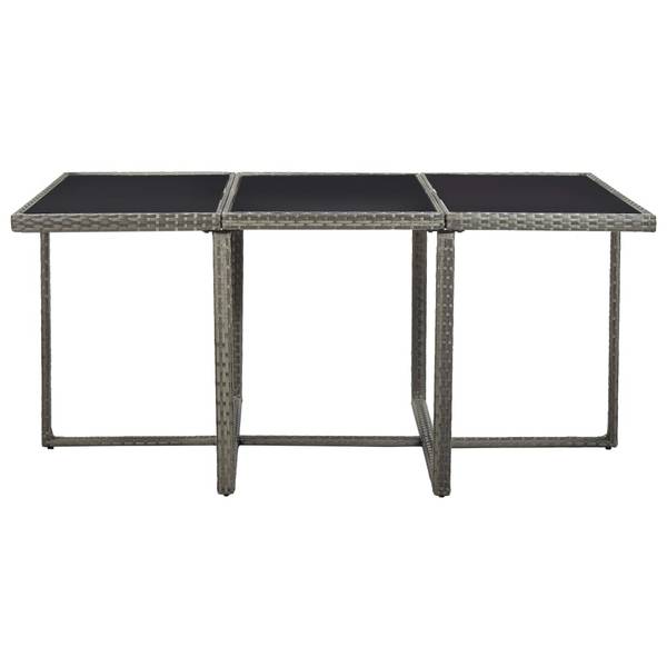 Garten-Essgruppe 3012316-10 11-teilig Grau - Polyester - Polyethylen - 109 x 74 x 167 cm