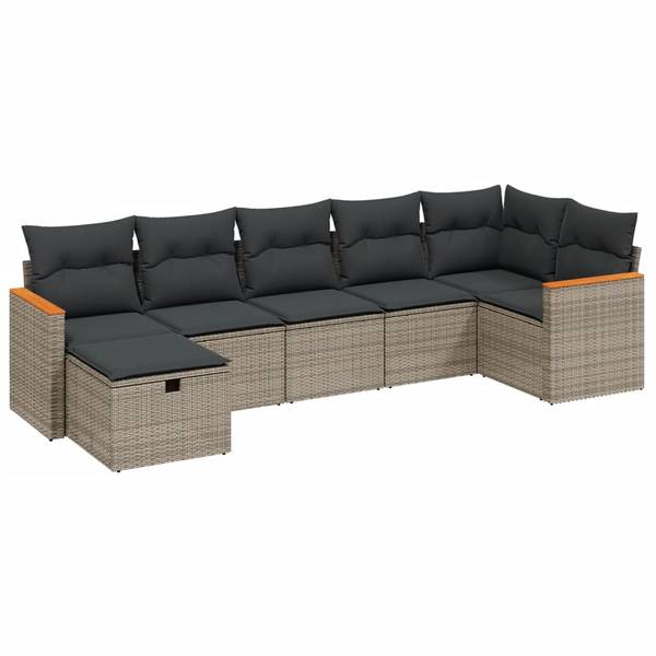 Loungeset 3036564-4 (7-delig) grijs - polyester - staal - 62 x 69 x 62 cm