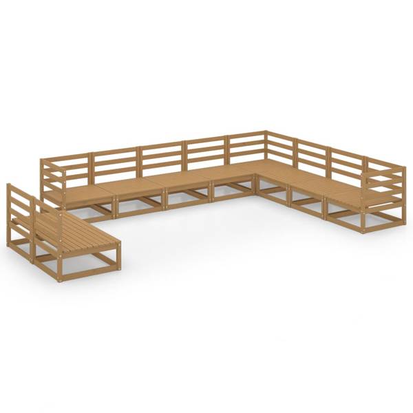 Loungeset 3009845-1 set van 10 bruin - grenenhout - 70 x 67 x 70 cm