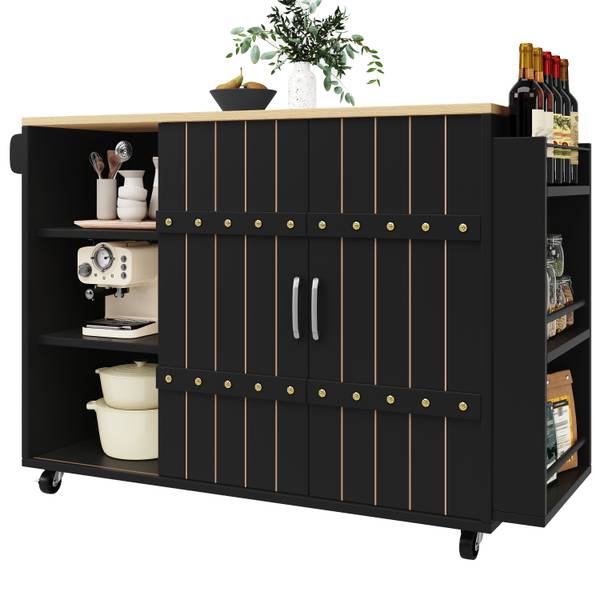 Kücheninsel LF-SBD Schwarz - Holzwerkstoff - 110 x 90 x 42 cm