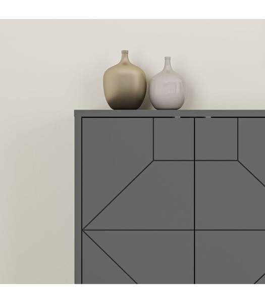 Sideboard mit Türen DUNE Grau - Holzwerkstoff - 35 x 78 x 184 cm