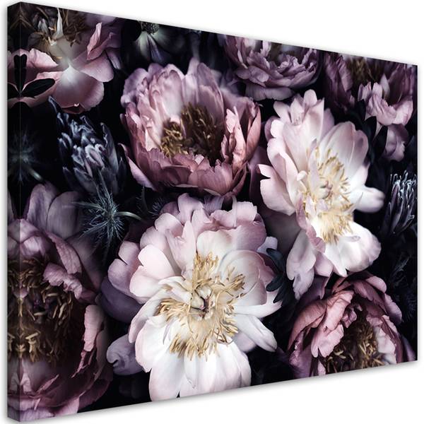 Tableau déco pivoines bouquet de fleurs 100 x 70 cm